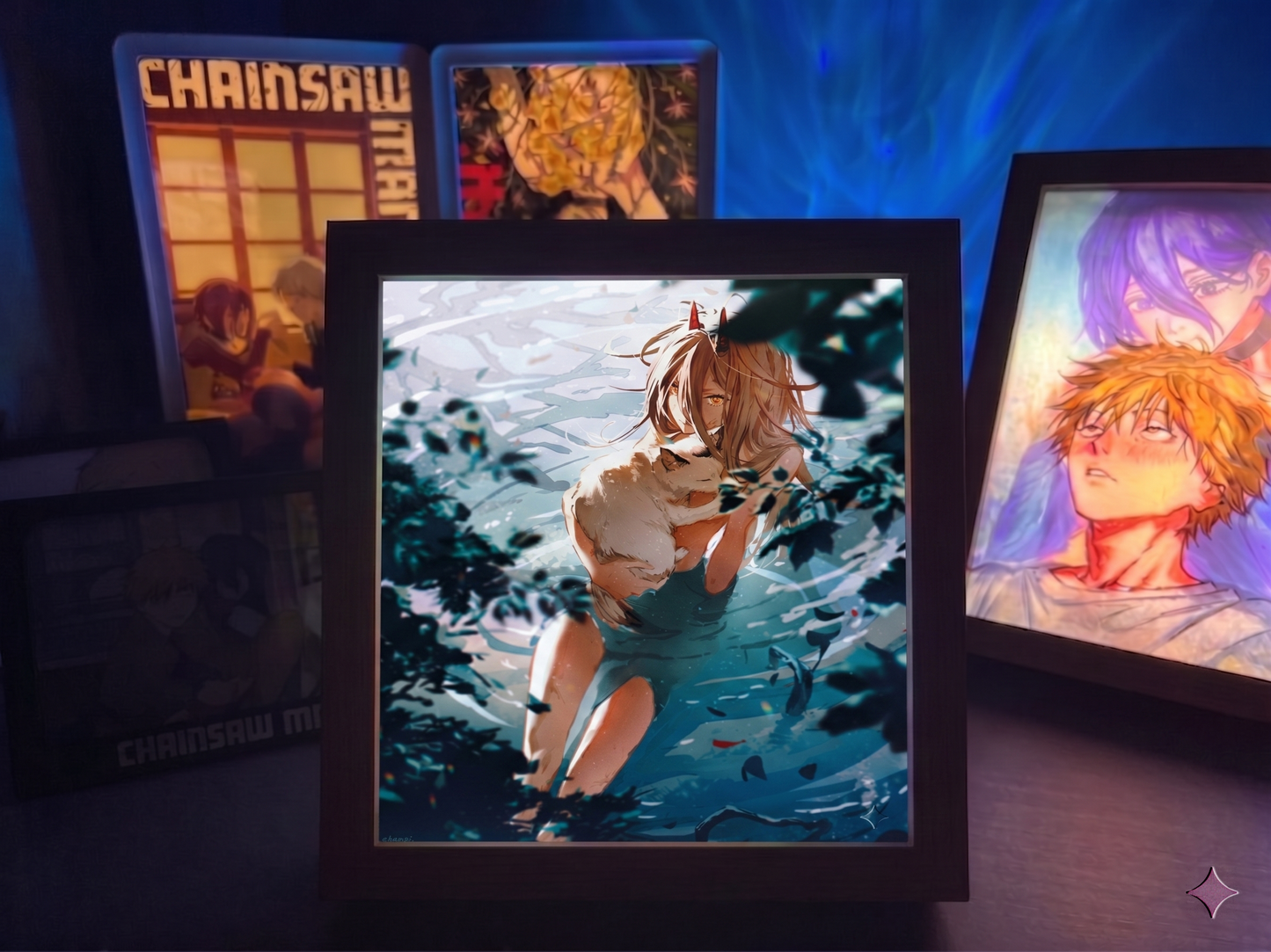 Chainsaw Man Anime Light Box Series – LED Light Painting Frames & Wall Art